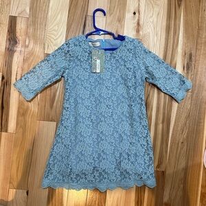 Elegant Lace Kids Dress in Blue 5T